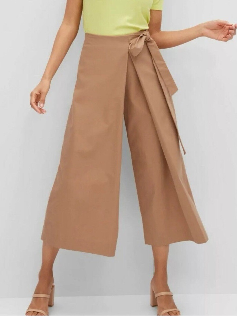 Banana Republic Wide Leg Cropped Ankle Organic Cotton Pants